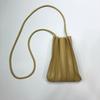 Korean Style Women's Pleated Single Shoulder Mini Crossbody Bag - Soft Leather, Versatile, Stylish Phone Carrier.