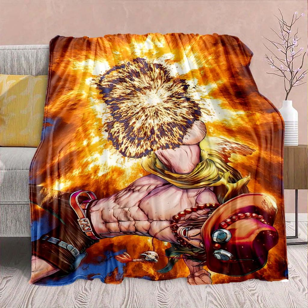 One Piece Anime Flannel Blanket - Soft Warm Perfect for Sofa, Bedding Camping Travel Office Home Decor -QJY