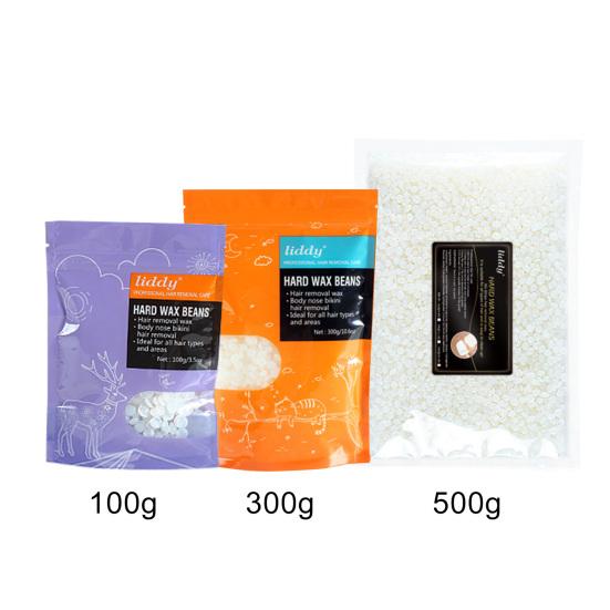 100g/300g/500g Paper-Free Hair Wax Beans Removing Transparent Fragrant Quick Melting Waxing Beans for Unisex