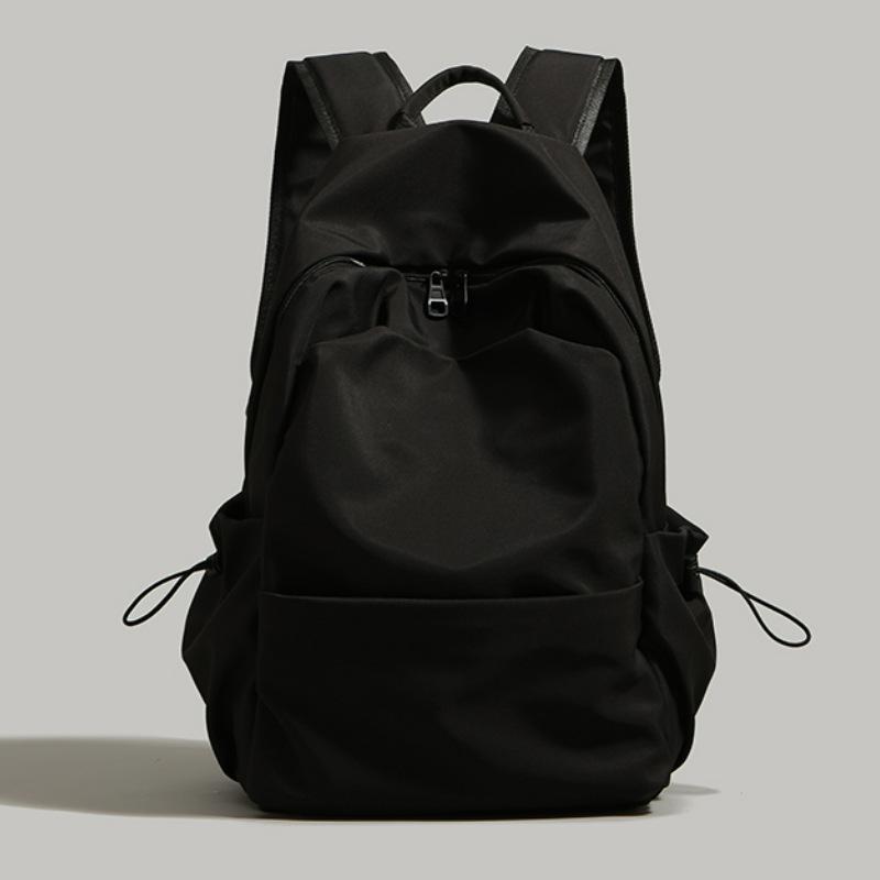 New Korean Version Versatile Schoolbag Men's Solid Color Backpack Girls' High School Backpack College Student Computer Bag High-end Feeling