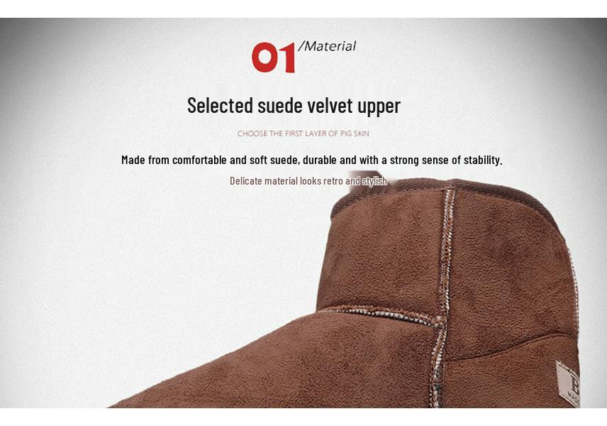 Winter Thick-Soled Snow Boots for Couples: Men's & Women's Warm, Cold-Resistant, Plus Velvet Cotton Shoes