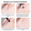 180pcs/3Box Sandwich Dual Nail Forms 15Size Quick Extensions-Dual Forms T-shaped Ellipse Manicure Forms Top Mold Bottom Mold