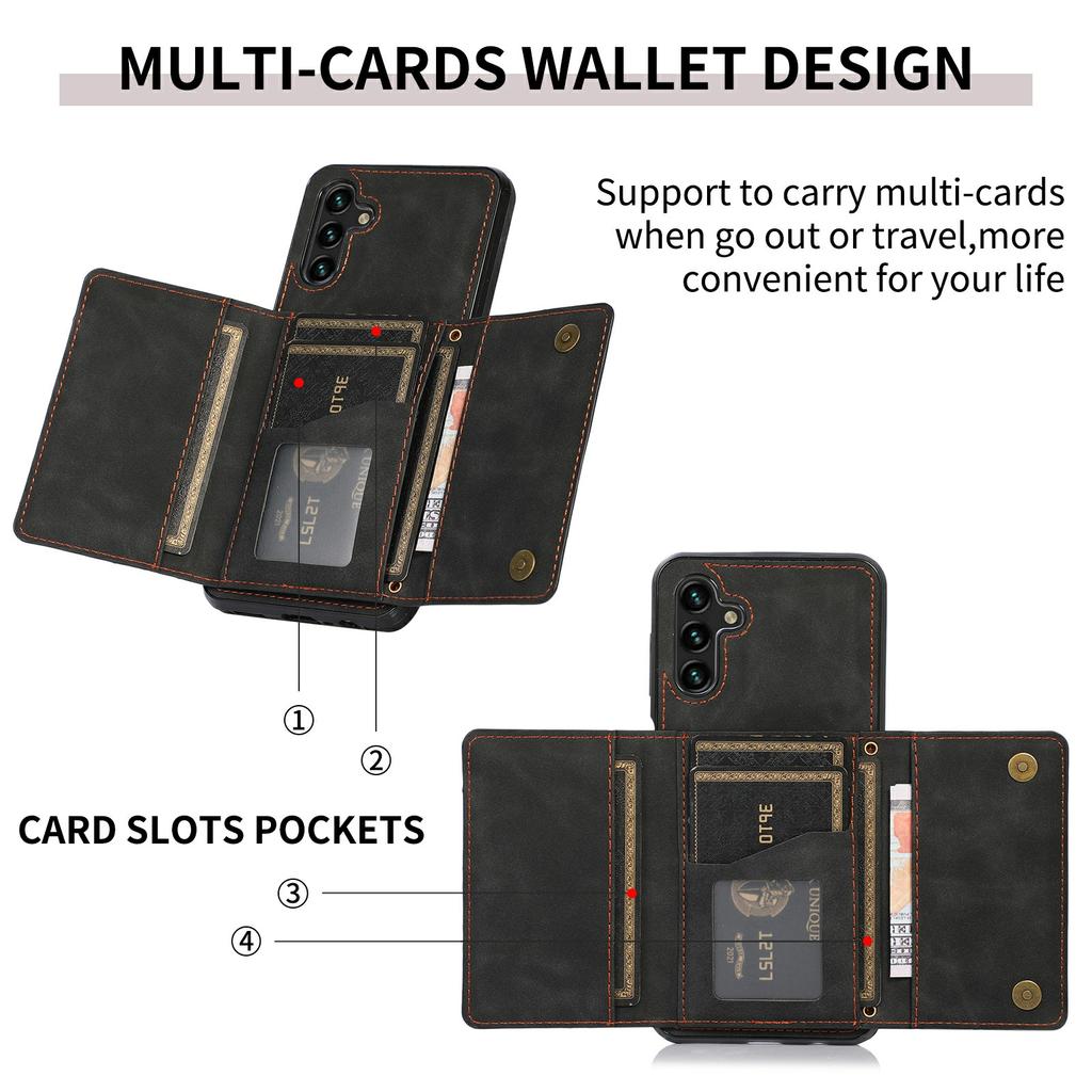 For Samsung Galaxy A16 4G/5G Phone Case Tri-Fold Wallet Kickstand PU Leather+TPU Back Cover