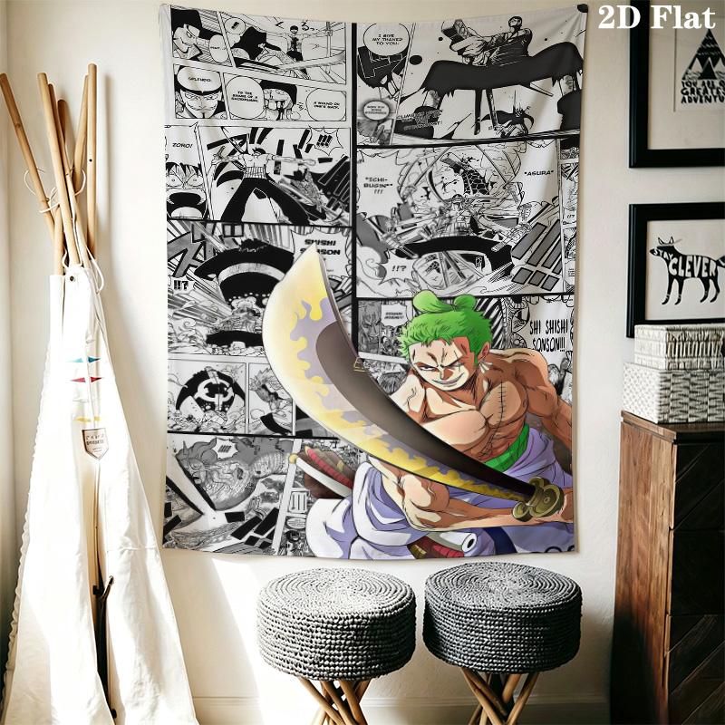 Roronoa Zoro Wall Tapestry Aesthetic Wall Hanging Printed Fabric Blanket Decorative Tapestries For Bedroom Living Room Home Decor