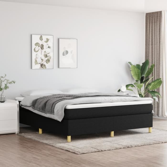 3144540 vidaXL Divan Bed with Mattress Black 180x200 Cm Fabric