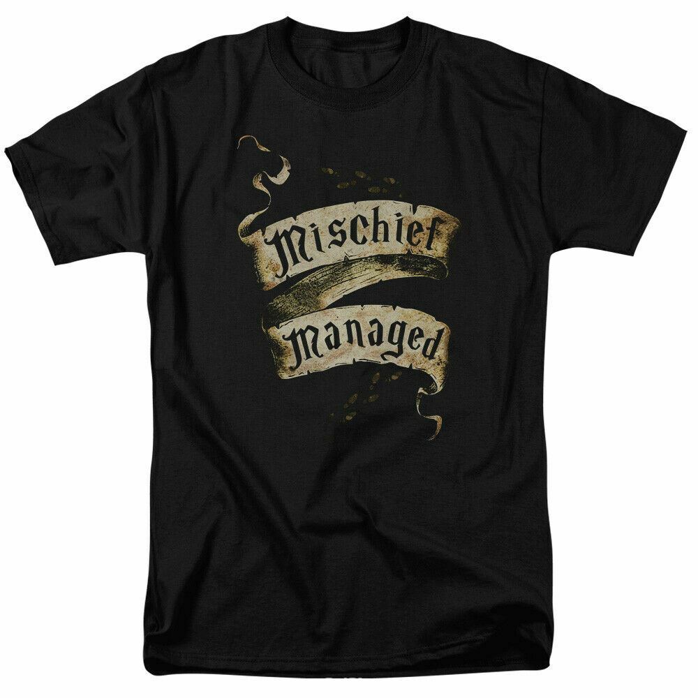 Harry Potter Mischief Managed T-shirt Mens Licensed Wizard Movie Tee Black XXXL