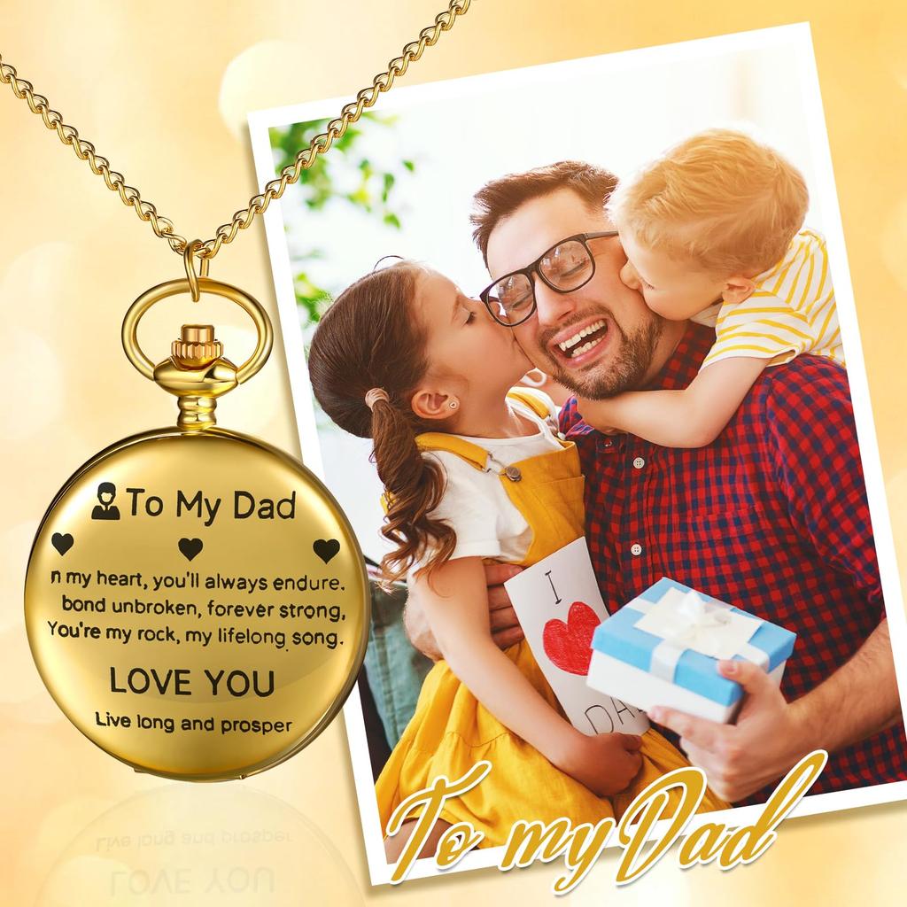 Antique Gold Pocket Watch Simple Pendant Watch with Retro Chain Perfect Gift for and Day Necklace Crown-Shaped, Waterproof, - Birthdays,