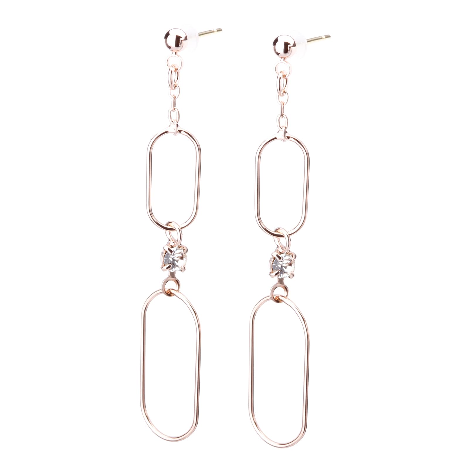 

LOKUMI Made in K18 Oval Swing Nickel Earrings, Japan, 18K, Post, K18, Hypoallergenic, Frame, Bijou, Earrings, Long, Women s, Simple, Stud, Swinging,