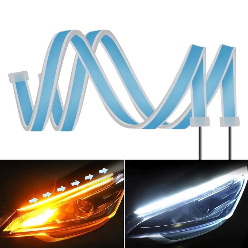 

2pcs Drl For Cars LED Lighting Strip Daytime Running Lights Flexible Waterproof Strips Light 12V Car Accessories Auto Headlight 30cm(11.8in)