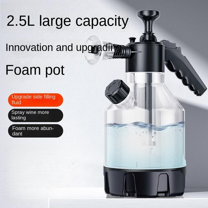 2.5L Hand Pump Foam Sprayer with 3 Types of Nozzle Hand Pneumatic Foam Cannon Snow Foam Car Wash Spray Bottle Car Window Cleanin