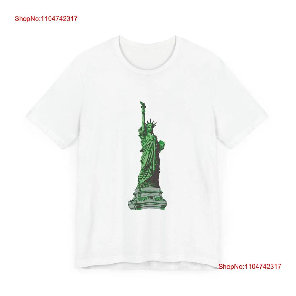 POP Culture Classics Statue of Liberty Jersey T Shirt Vintage Washed Unisex Casual Versatile Top For Everyday Wear Fashion