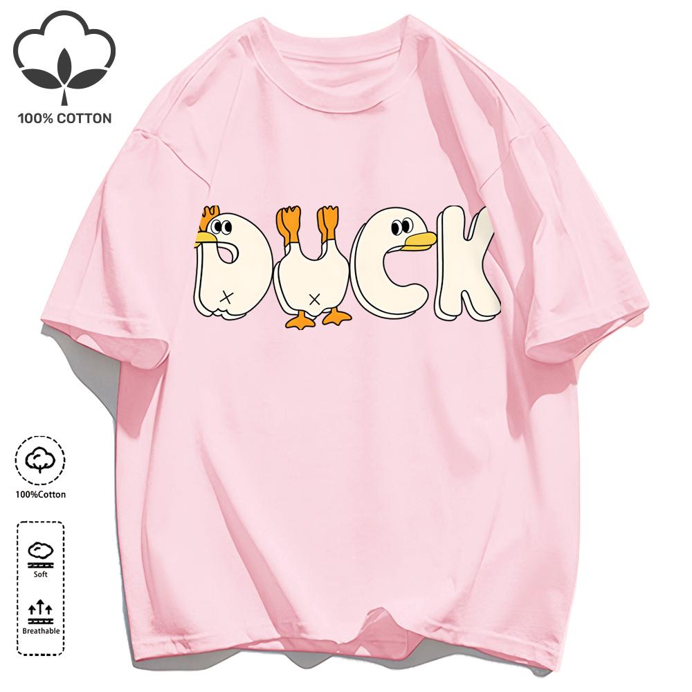 A Simple Pattern In The Shape Of A Duck Unisex T-Shirt Summer Cotton Retro Tee Fashion Loose Sportswear Unisex Basics Clothing