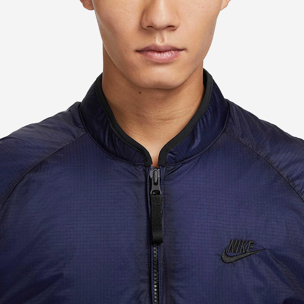 Nike Solid Color Zipper Pocket Casual Warm Loose Cotton Jacket Men jackets Obsidian FB7859-410