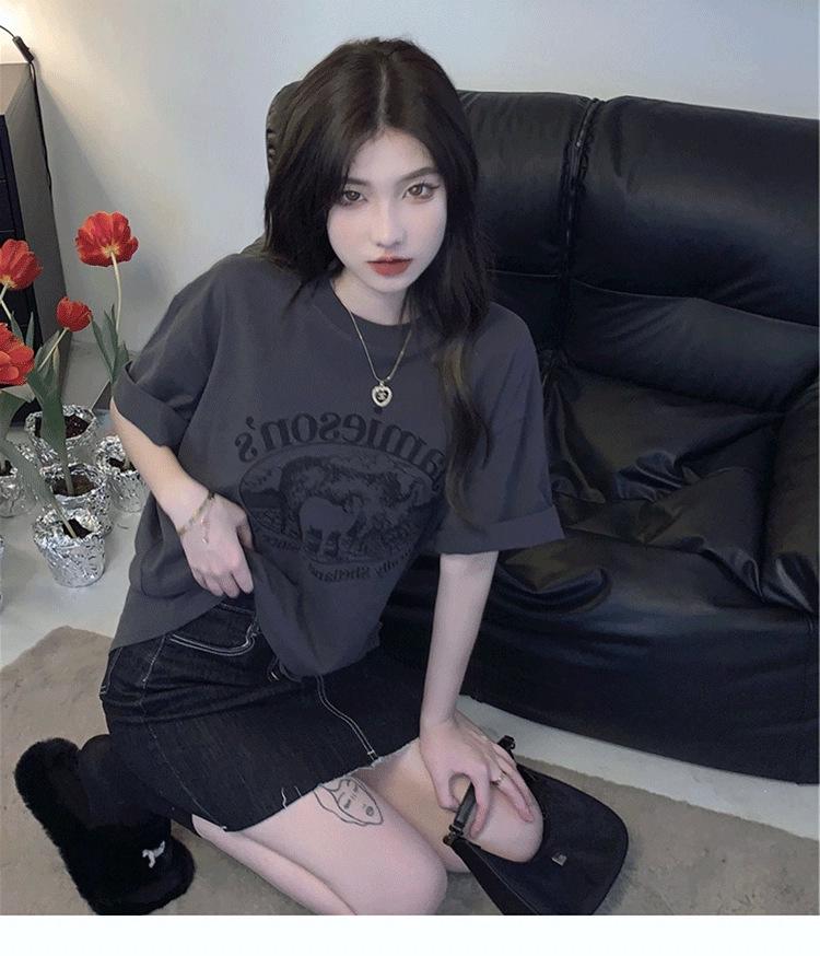 Plus Size European Style Short Sleeve T-shirt for Women - Oversized Loose Fit Summer Top