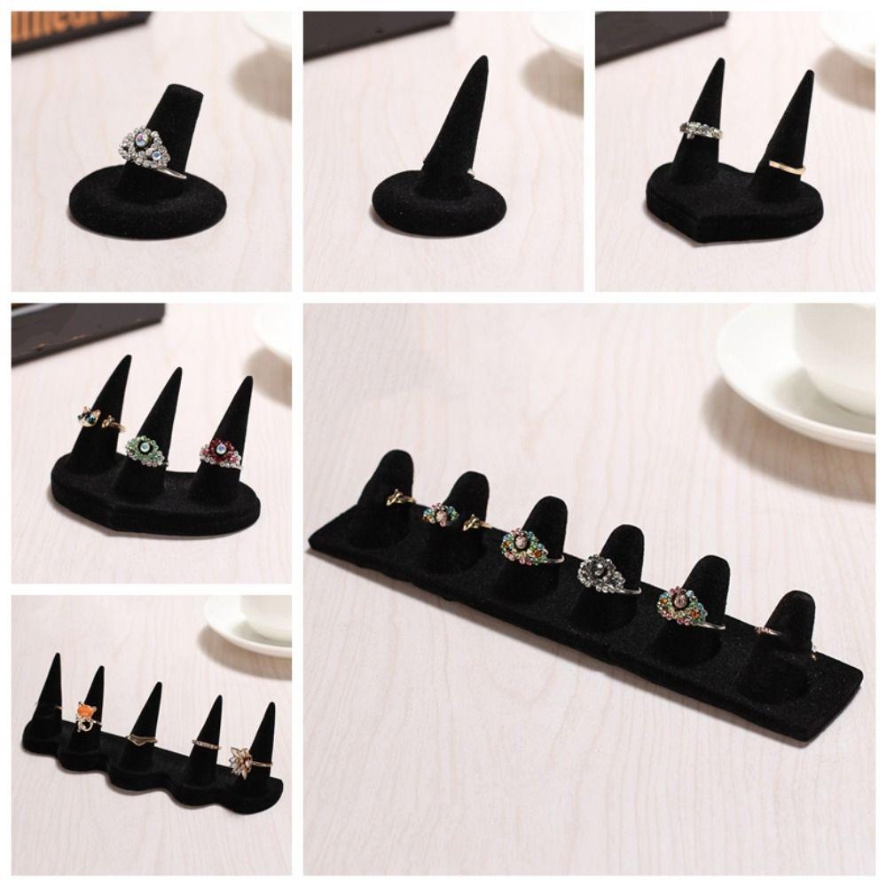 Organizer Jewelry Display Rack Velvet Ring Display Stand Simple Rings Display Holder Women