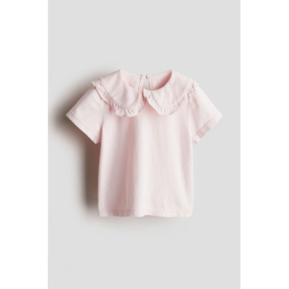 

Топ из джерси с воротником HM, светло-розовый