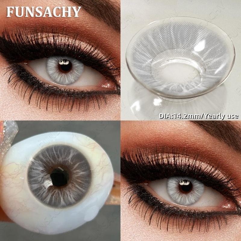 FUNSACHY 1 Pair Color Contact Lenses for Eyes Natural Softlens Lenses Cosmetic Eye Contacts Gray Pupils Yearly Lens Brown Lens