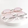 Stylish and elegant trimmed diamond reading glasses gradual change powder anti-blue light in the elderly high-end reading glasses