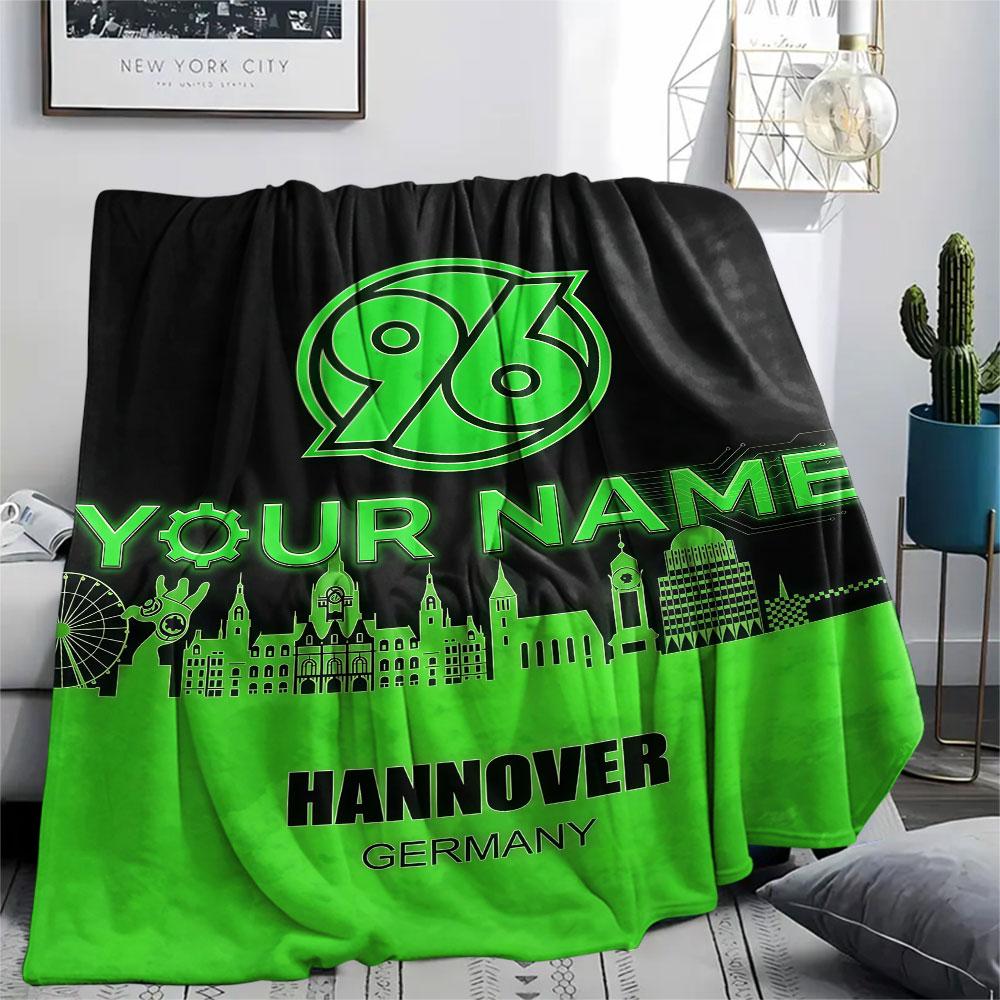 Custom Name,Hannover 96 Printed Flannel Blanket, soft throw for bedroom sofa, washable, Christmas present, great gift.