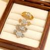 Customizable Elegant Flower Design Adjustable Ring for Women - Fashionable and Versatile Jewelry Accessory for Index Finger.