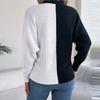 Women's Fashion Casual Loose Contrast Raglan Sleeve Sweater Long Sleeve Pullover Top