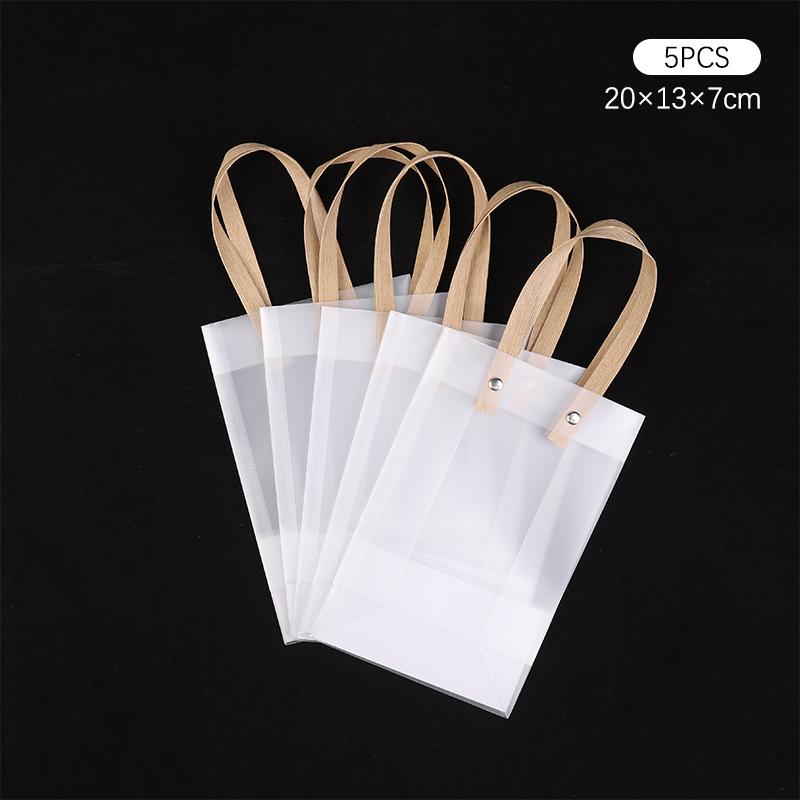 5Pcs Frosted Translucent Pvc Loot Bag Gift Bagbbags For Gifts Packing Bag Pvc Hand Bag Party Decor Souvenir Tote Bags