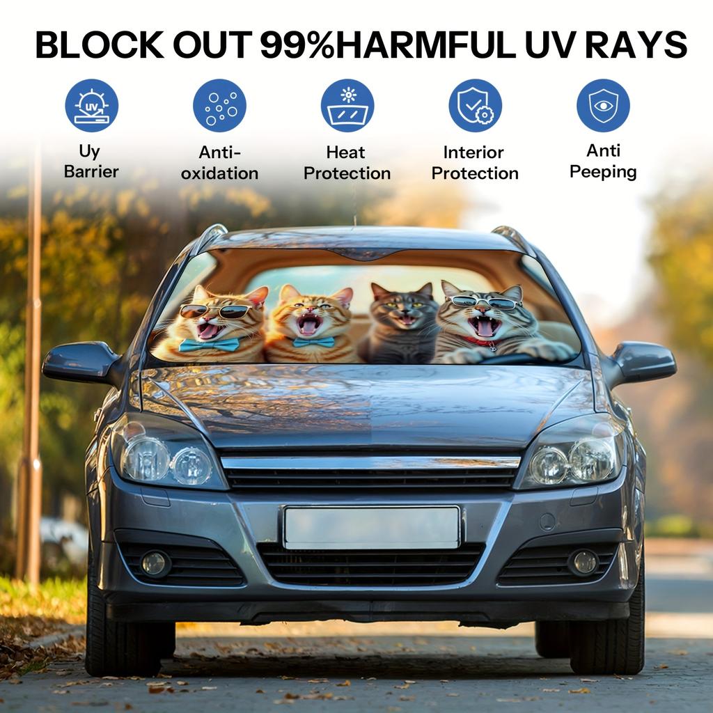 1Pcs Dream Butterfly Pattern Windshield Sunshade UV Rays Heat Blocker Keeps Vehicle Cool Unique Design Fit Sedans SUVs Trucks