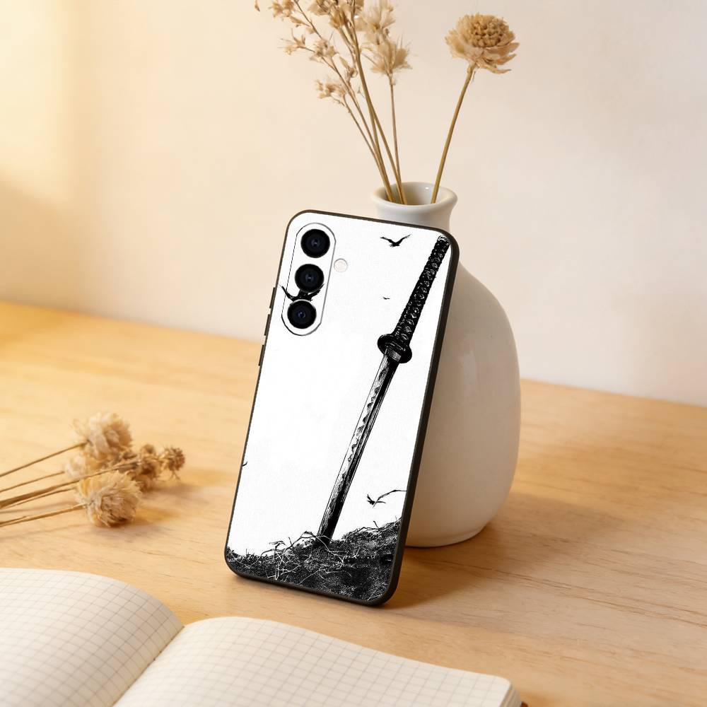 Japanese Bushido Samurai Phone Case Black Silicone Soft For Samsung Galaxy A73,A72,A71,A70,A53,A52,A51