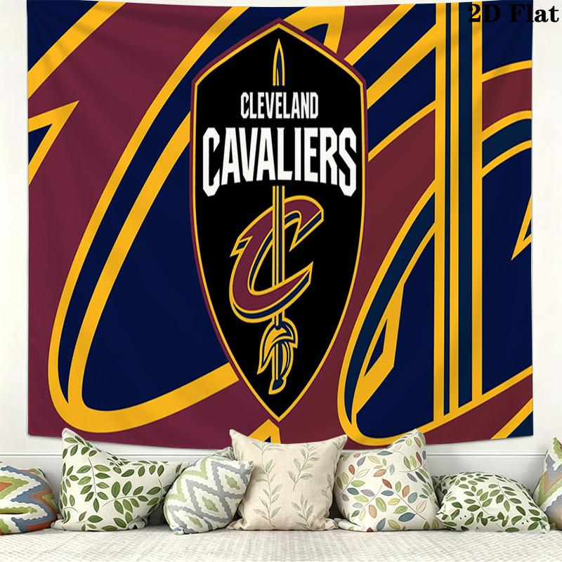 Cleveland Cavaliers Logo Wall Tapestry Aesthetic Wall Hanging Printed Fabric Blanket Decorative Tapestries for Bedroom Living Room Home Decor