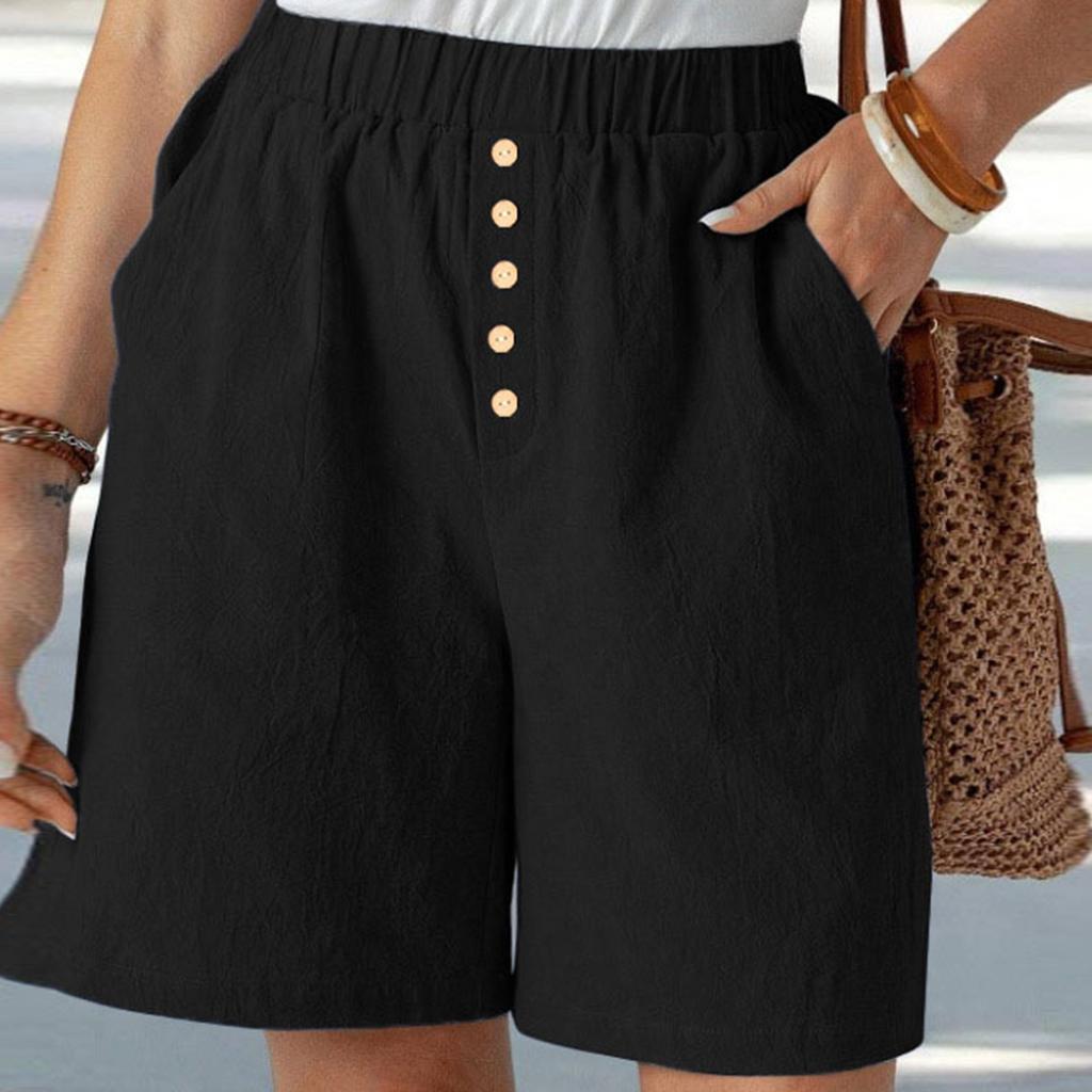 Women's Shorts Casual Summer Color Drawstring Beach Loose Pockets Shorts