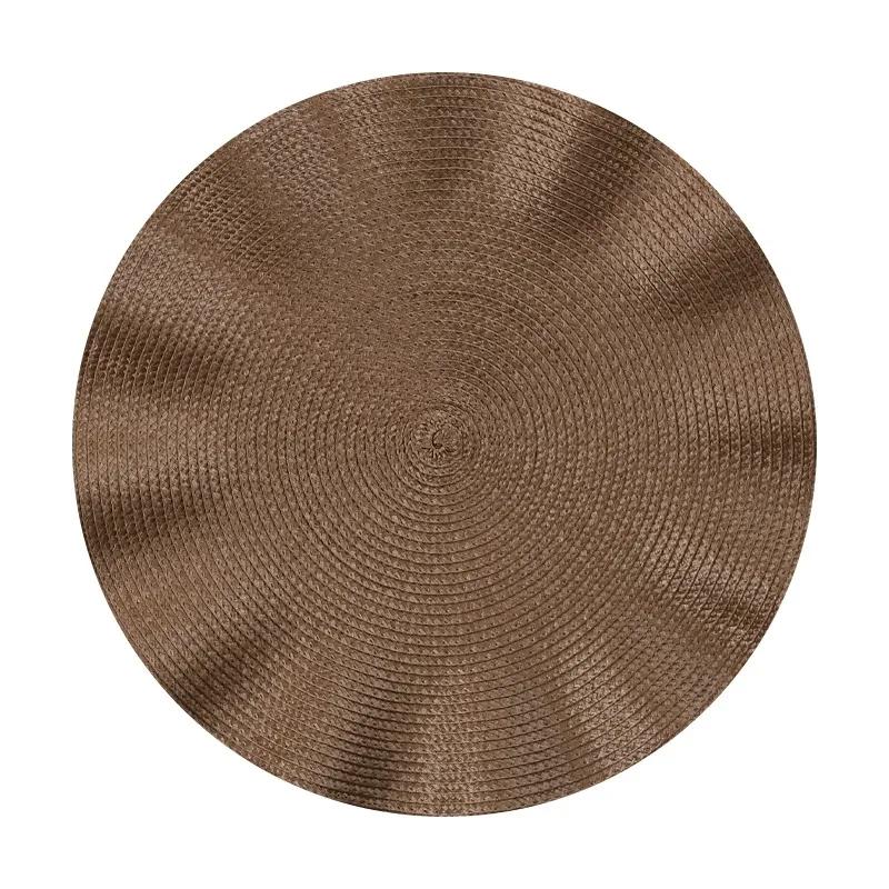 Kulaté pletené prostírání s vlnitým okrajem, izolační podložka proti opaření na jídelní stoly, tkané, pratelné, protiskluzové podložky na stůl YLE094
