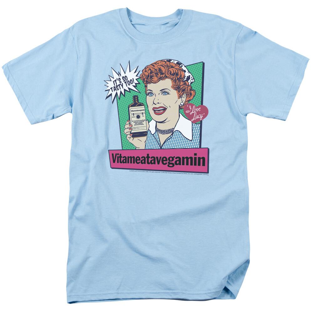 

I Love Lucy Vita Comic Logo T Shirt Lucy Mens Licensed Classic TV Light Blue XL
