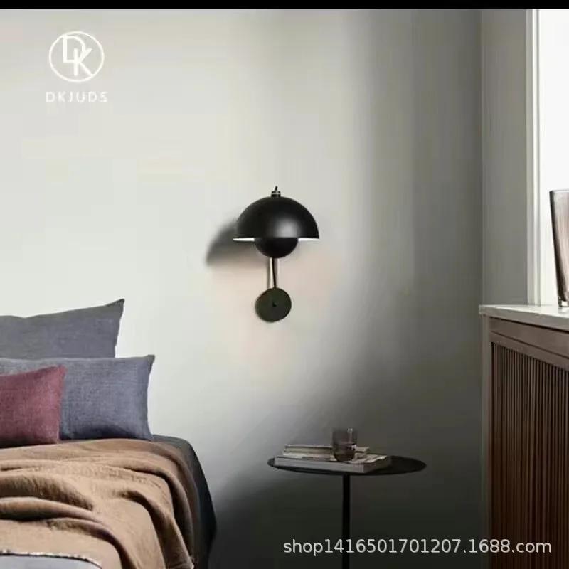 18CM LED Wide Pressure Wrought Iron Bedside Modern Minimalist Living Room Study Advanced Bedroom Bedside Corridor Wall Lamp Hot