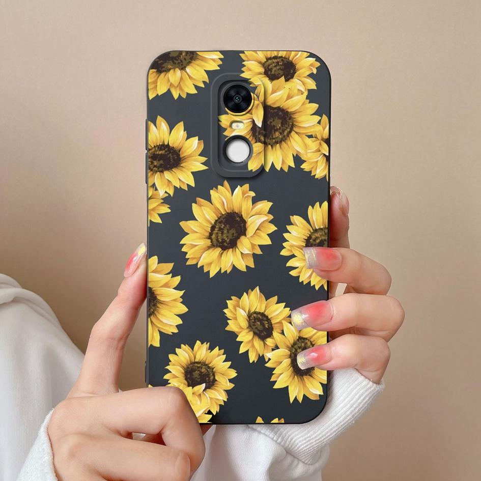 Geeignet für Redmi Note 7S 10 10S K80 7 8 9 9T 10T 9S Pro Max Plus Neue Hülle Hübsche Schmetterlings-Sonnenblumen-Flüssigsilikon-Anti-Rutsch-Shell für Redmi Capa