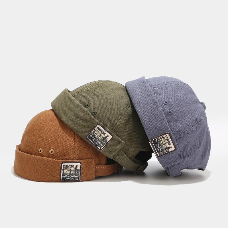 Chapéu Dome Sem Aba de Algodão Macio Para Homens Mulheres Cor Sólida Ajustável Boné Melon Docker Unissex Hip Hop Chapéus de Proprietário Gorros