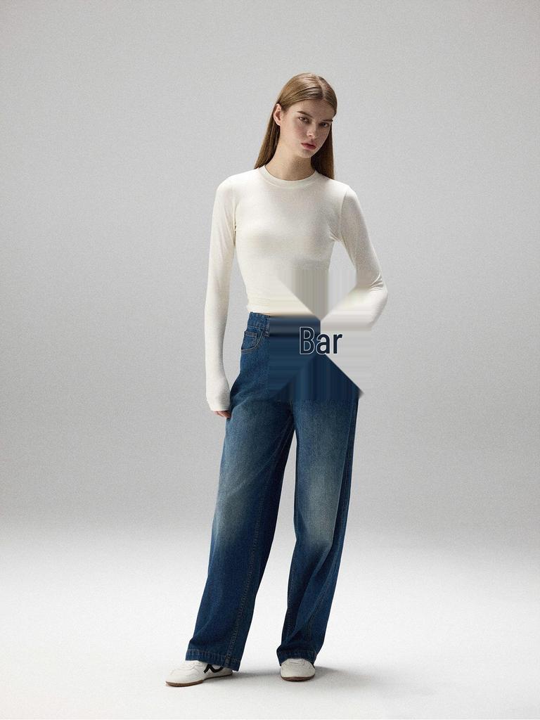 2025 Spring/Autumn Slim-fit Long-sleeve Elastic Base Layer T-shirt