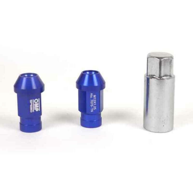 OMP-Set Nuts OMP 7075 40 Mm M14 X 1.50 20 Pcs Blue