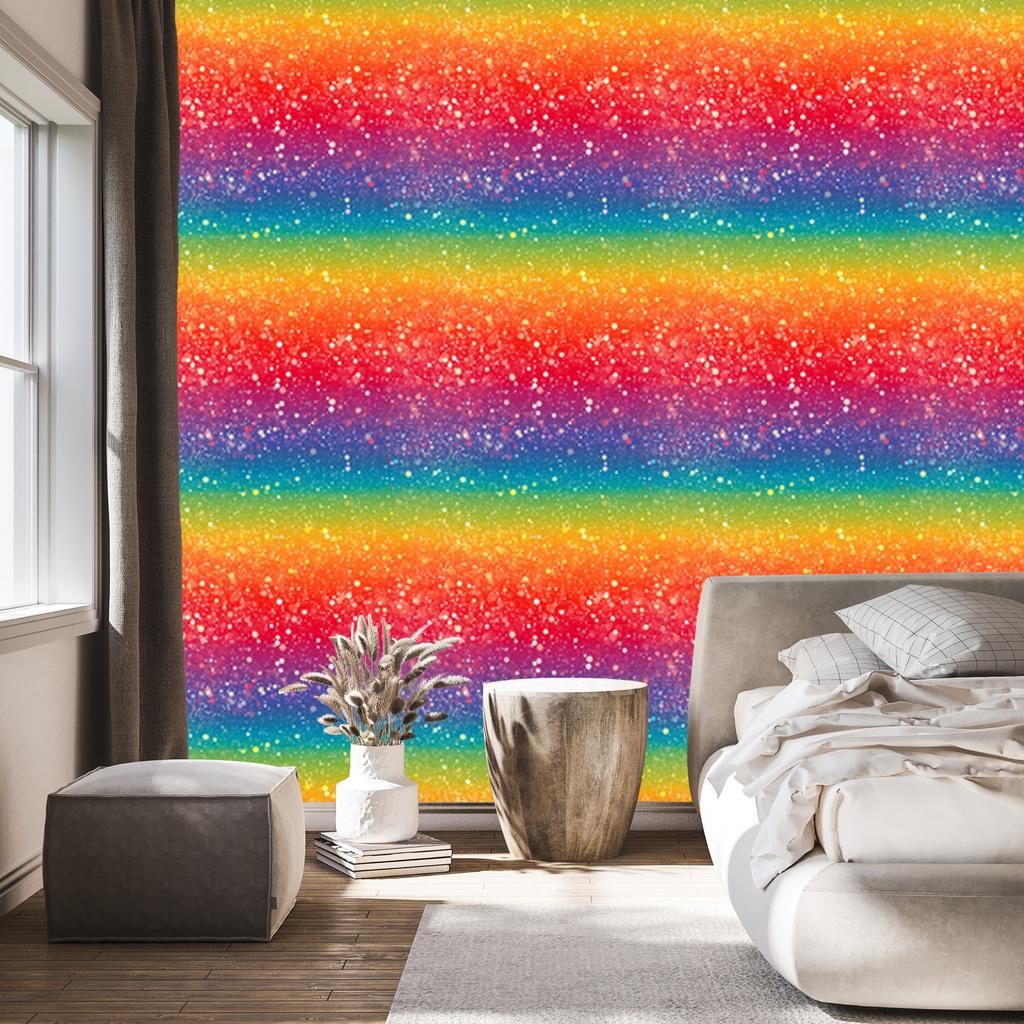 Red and peach glitter wallpaper for living room and bedroom 50x1000