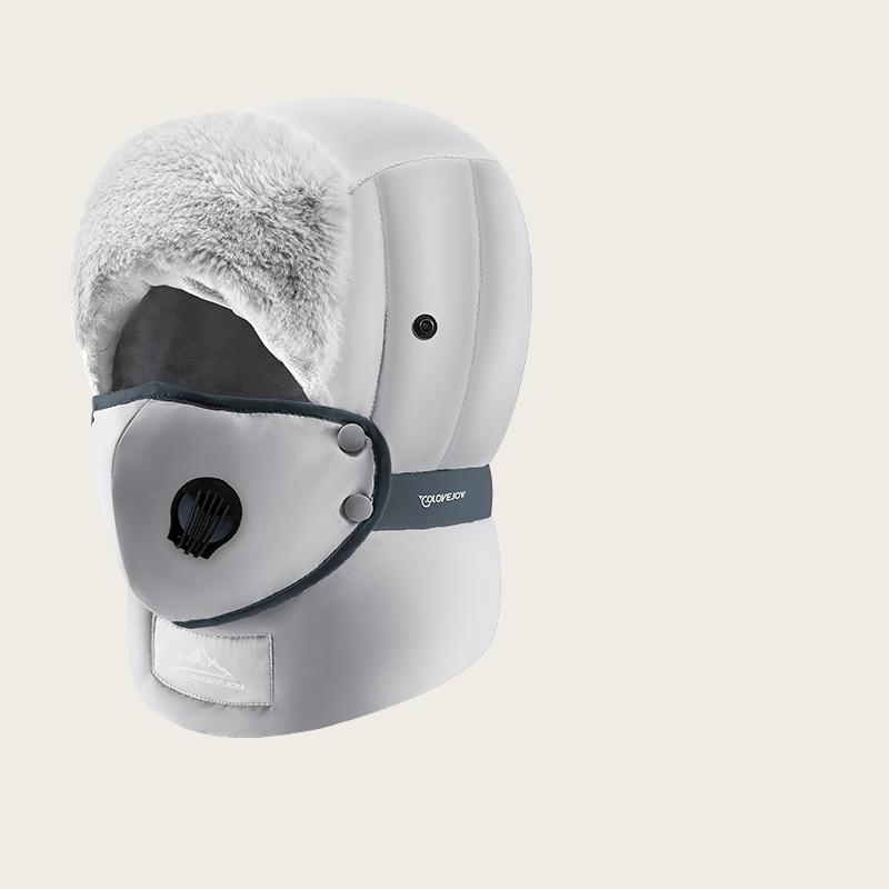 

Winter Warmth Hat Women Cycling Thick Fleece Windproof Men s With Goggle-Compatible Face Cover Ear Flaps Soft Breathable Skiing One Size