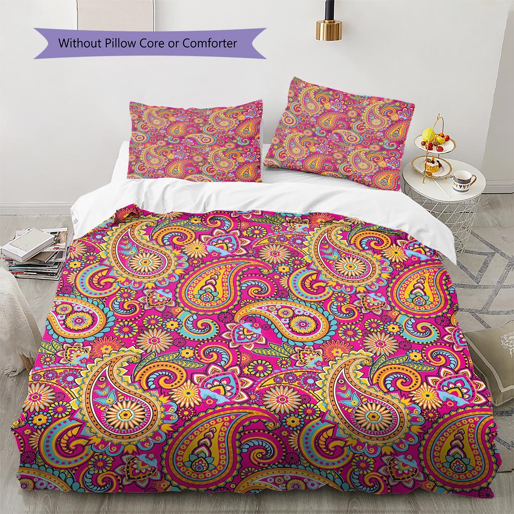 Paisley Pattern Pattern Bedding Quilt Set Quilt Cover Pillowcase Home Decoration Gift (1 * duvet cover + 2 * pillowcase, without core)