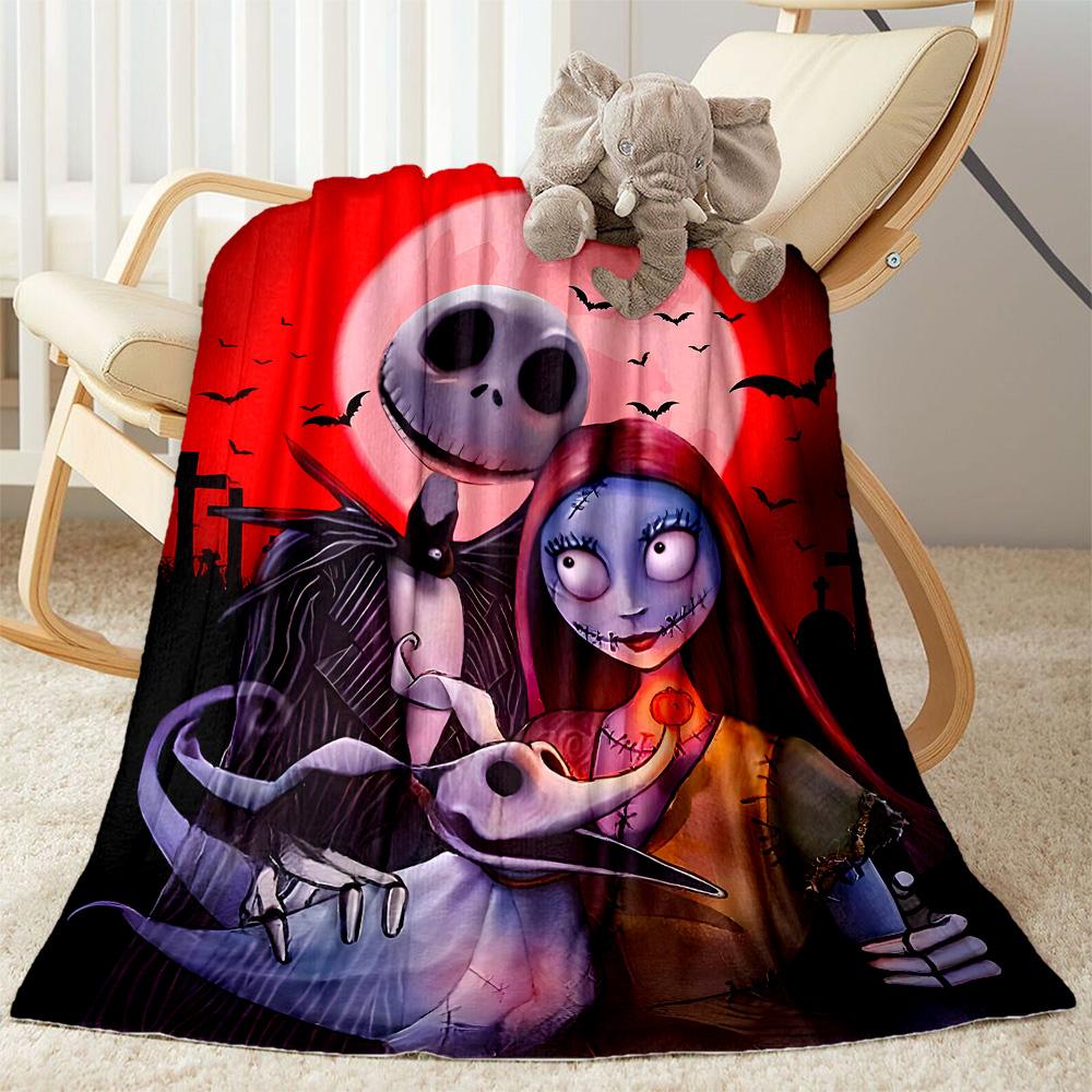 Nightmare Before Christmas Flannel Blanket-Soft and Suitable for Sofas,Beds,Offices,Travel,All Seasons,Great Gift for Holidays and Birthdays.