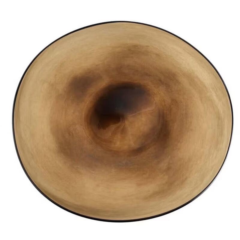 ETKasumi Amber Yellow Glass Dinner Plate