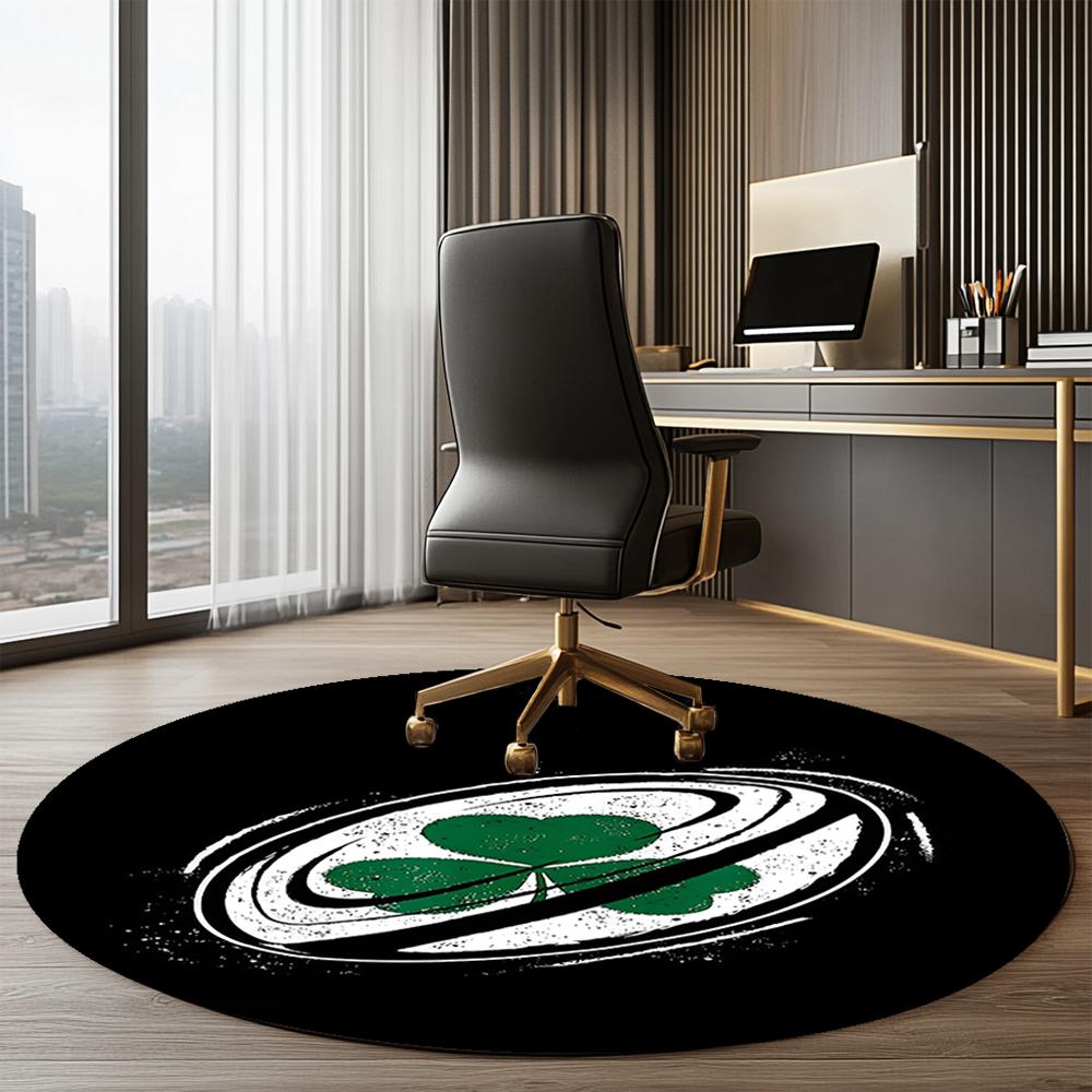Ireland Rugby Printed Round Rug Carpet Chair Rug Area Rug Entryway Doormats,for Office Chair Living Room Bedroom Kitchen Room.