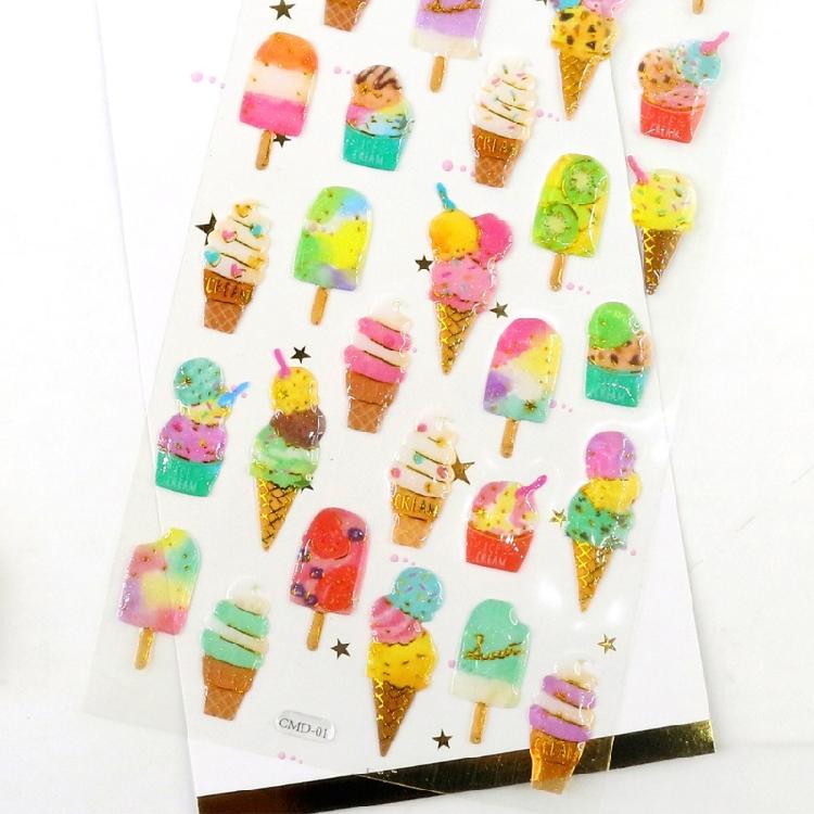 6Sheets Gold Foil Embossed Sticker Clear Cartoon PVC Resin Decorative Sticker for Journal Notebook Scrapbooking Supplies