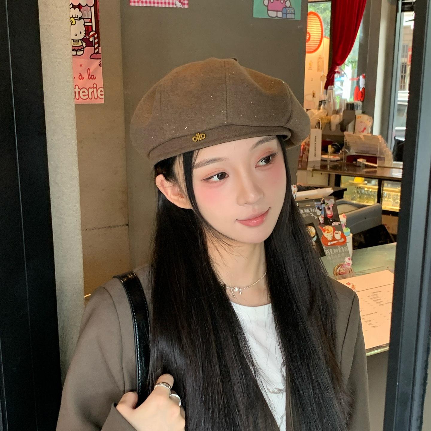 

Берет Женский Осенне-зимний Шляпа-тыква Новый Стиль Подчеркивающий Лицо Маленькая Корейская Шляпа Художника Модная Универсальная Восьмиугольная Шляпа Трендовая