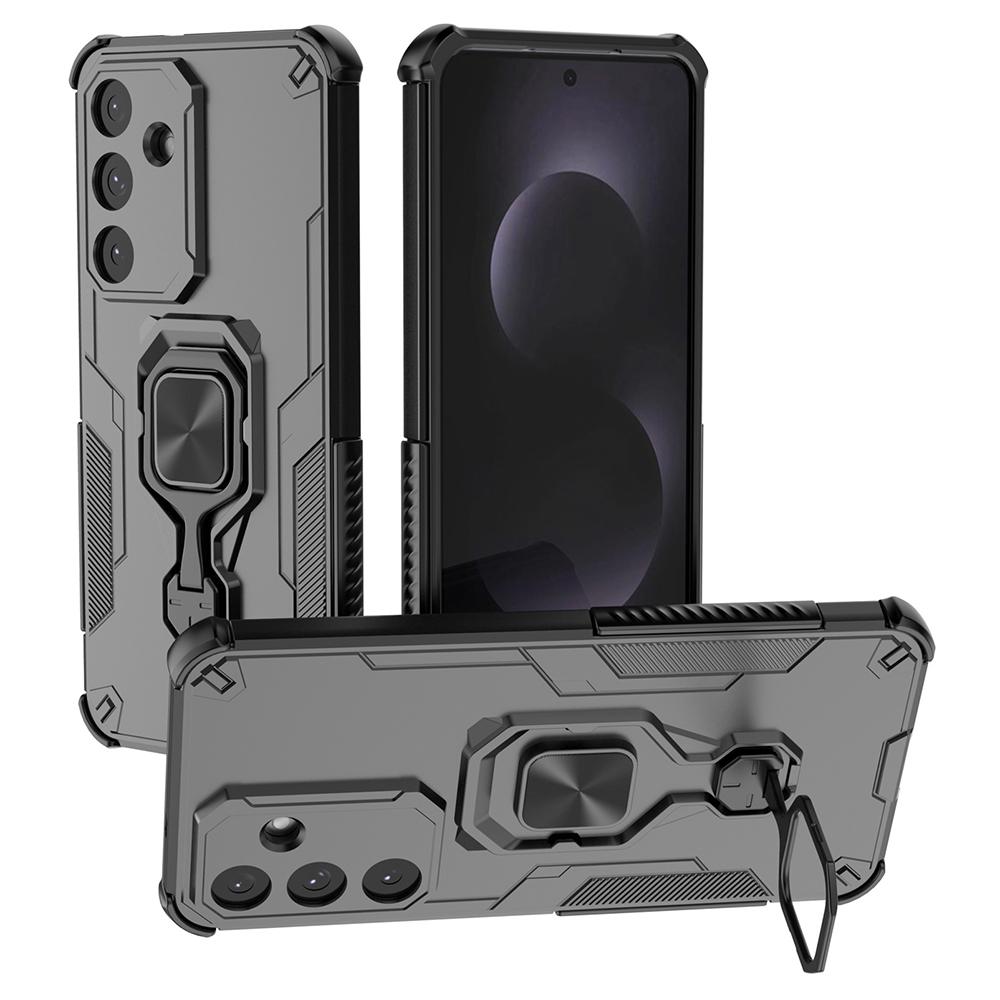 For Samsung Galaxy S25 FE Case Rotatable Ring Kickstand PC+TPU Shockproof Phone Cover