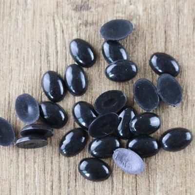 Oval Black Flat Bottom Eyes for DIY Handmade Doll Hair Clips - Wool Yarn Plush Accessories