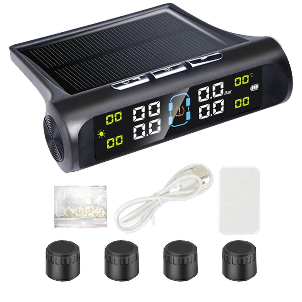Tire Pressure Monitoring System, Tire Pressure Monitor System with Solar Charging, Wireless Solar TPMS