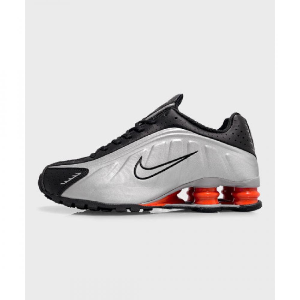 Nike Shox R4 Sneakers Metallic Silver Red Hq1988 002