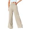 High Waist Wide Leg Trousers for Women Loose Fit Straight Leg Pants with Pleated Front and Elastic Waistband